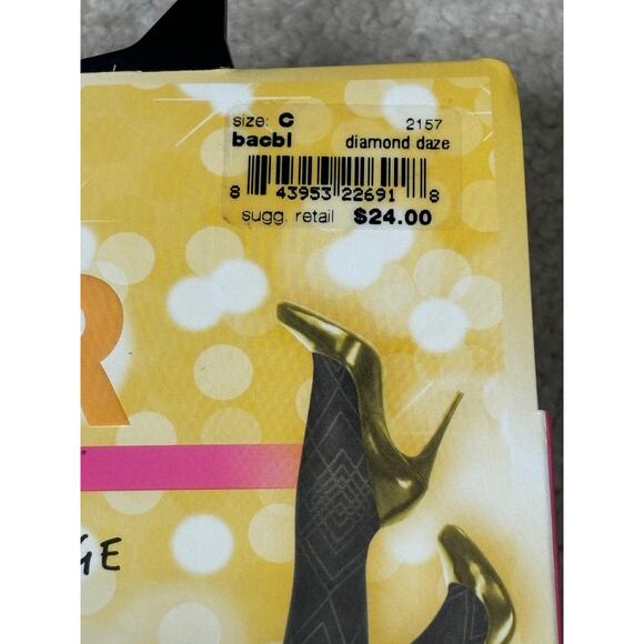 Spanx NWT Star Power Black Center Stage Diamond Patterned Shaping Tights Size C - Picture 5 of 5